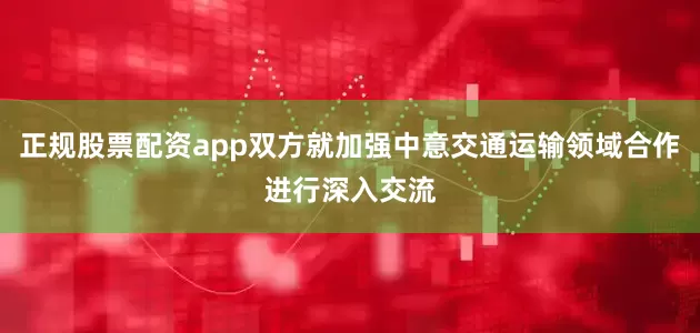 正规股票配资app双方就加强中意交通运输领域合作进行深入交流
